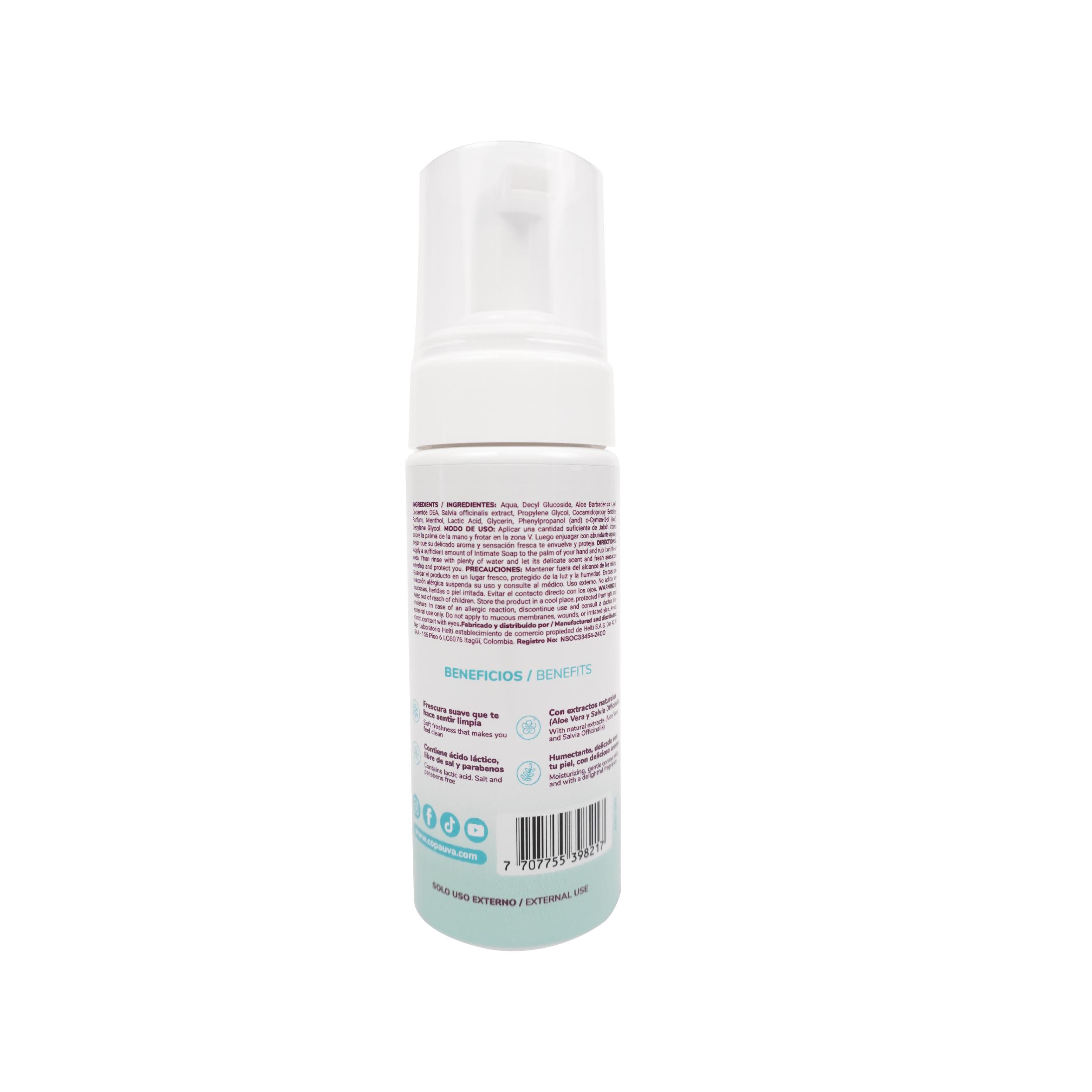 Jabón Íntimo UVA Fresh - Aceites Esenciales Aromas Colombianas - Renace Jeox