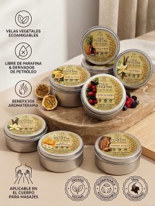 Velas Vegetales - Cera de Palma - Aceites esenciales Aromas Colombianas - Renace Jeox