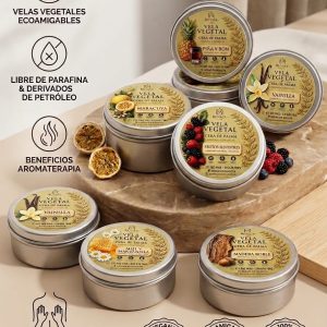Velas Vegetales - Cera de Palma - Aceites esenciales Aromas Colombianas - Renace Jeox